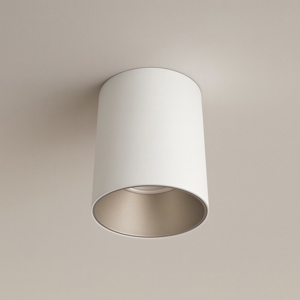 Faretto da soffitto cilindro metallo bianco argento