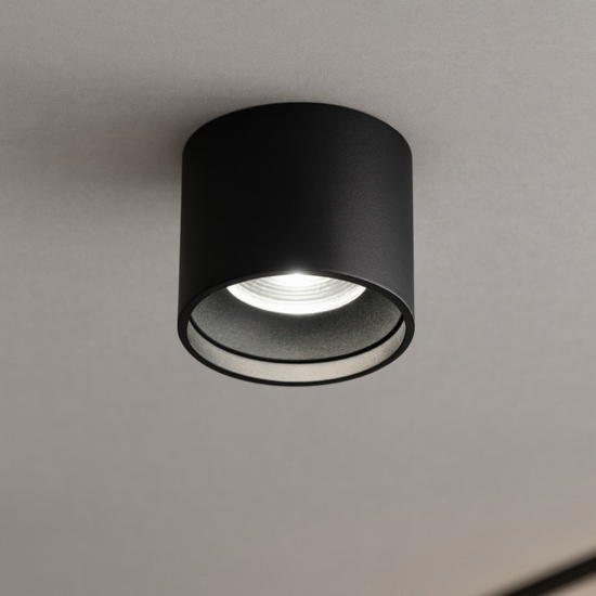 Faretto led da soffitto cilindro nero 20w 3000k isyluce focus