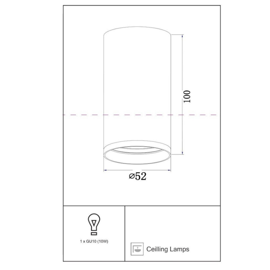 Maytoni focus faretto da soffitto cilindro nero gu10