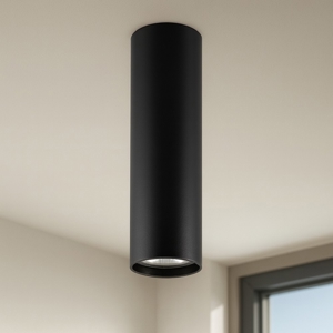 Faretto cilindro nero da soffitto 20cm