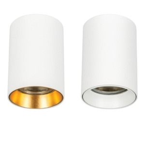 Faretto da soffitto cilindro bianco interno oro