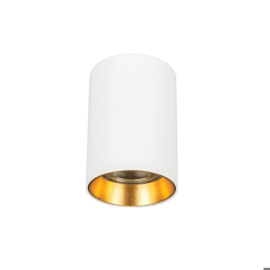 Faretto da soffitto cilindro bianco interno oro