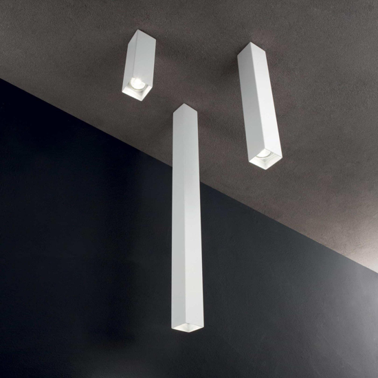 Sky pl1 bianco ideal lux faretto quadrato da soffitto 5w 3000k