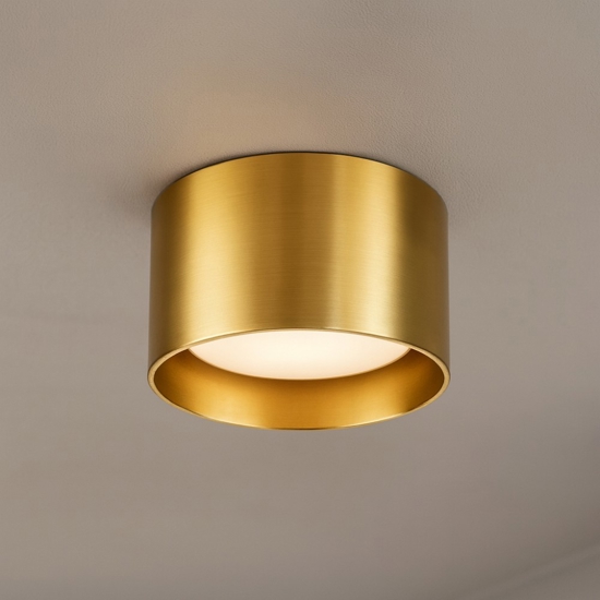 Spike pl1 ottone ideal lux faretto cilindro da soffitto oro gx53 9w 3000k Spike pl1 ottone ideal lux faretto cilindro da soffitto oro gx53 9w 3000k
