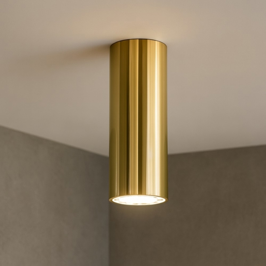 Linea light birba faretto da soffitto cilindro oro