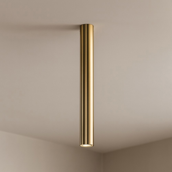 Birba linea light faretto da soffitto cilindrico oro h60 cm Birba linea light faretto da soffitto cilindrico oro h60 cm