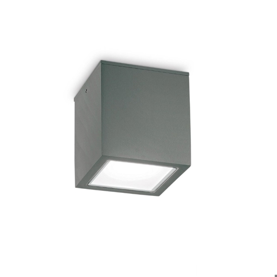 Ideal lux faretto per esterno led techo pl1 small cubo antracite