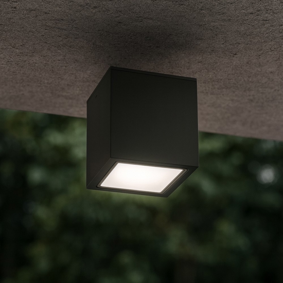 Ideal lux techo pl1 small faretto nero per soffitto da esterno ip54