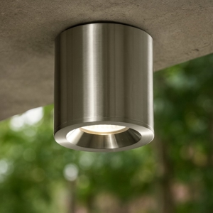 Faretto da soffitto per esterno cilindro nichel