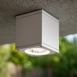 Faretto da soffitto per esterno bianco quadrato
