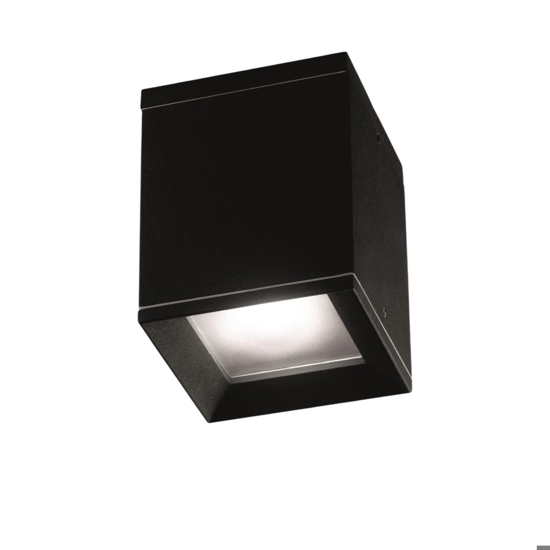 Faretto da esterno nero per soffitto cubo isyluce quadrato