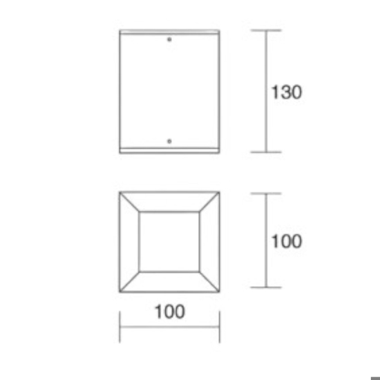 Faretto da esterno nero per soffitto cubo isyluce quadrato