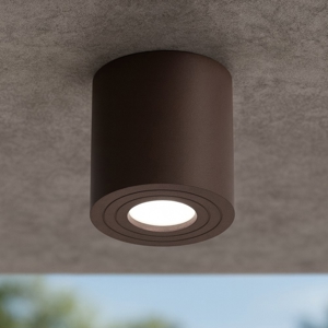 Visualizza i dettagli per Faretto da esterno per soffitto cilindro marrone gea luce Faretto da esterno per soffitto cilindro marrone gea luce