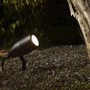 Inside pr1 ideal lux faretto per esterno con picchetto da giardino nero ip54