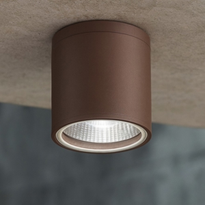 Ideal lux gun pl1 faro da soffitto per esterno ip44 cilindro marrone coffee