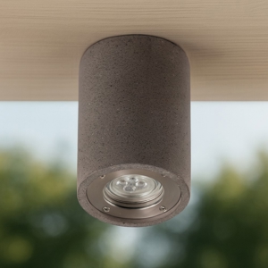 Faretto per esterno da soffitto cilindro di cemento