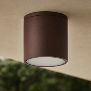 Faretto per esterno cilindro marrone corten