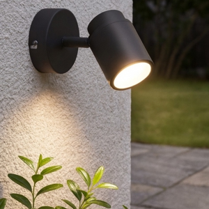 Faretto per esterno da parete soffitto nero orientabile