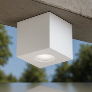 Faretto per esterno cubotto bianco gea luce