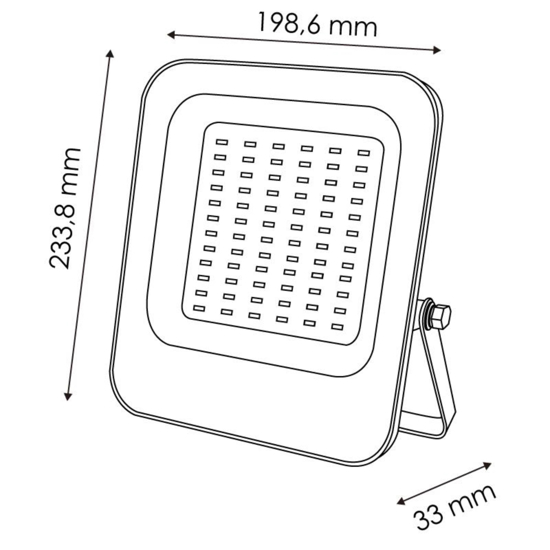 Faro da esterno ip65 100w 6000k dimmerabile orientabile fp