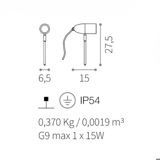 Inside pr1 ideal lux faretto da giardino con picchetto antracite Inside pr1 ideal lux faretto da giardino con picchetto antracite