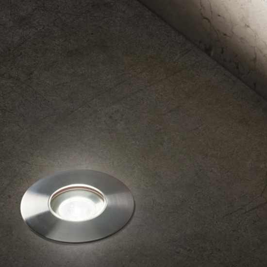 Faretto rocket pt 15 per esterno 2w 4000k da incasso a pavimento grigio acciaio ideal lux