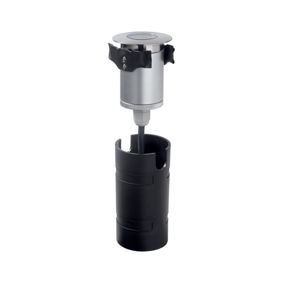 Faretto rocket pt 15 per esterno 2w 4000k da incasso a pavimento grigio acciaio ideal lux