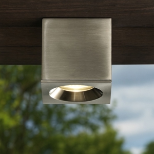 Faretto cubo per esterno da soffitto ip54 grigio nickel