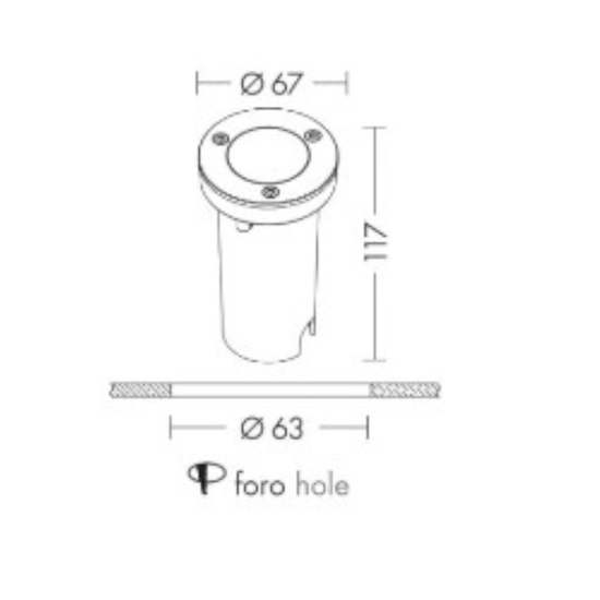Faretto da esterno 1w 3000k da incasso a pavimento ip67 rotondo