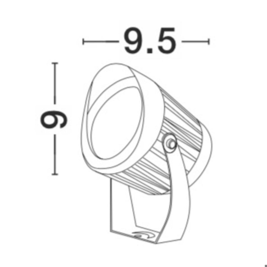 Faro nero per esterno 10w 3000k orientabile