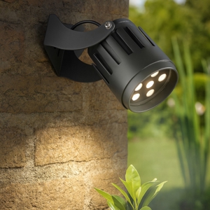 Faro proiettore 25w 3000k ottima 40 grigio per esterno ip65