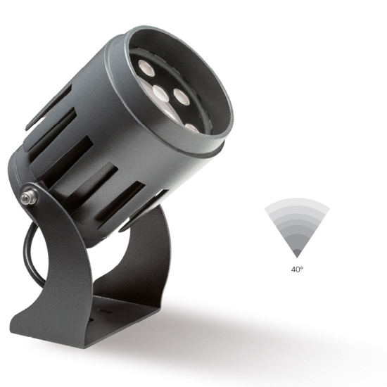 Faro proiettore 25w 3000k ottima 40 grigio per esterno ip65