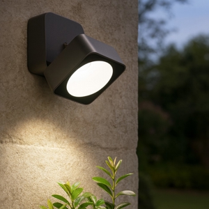 Visualizza i dettagli per Faretto da esterno a parete quadrato grafite led orientabile 7w 3000k Faretto da esterno a parete quadrato grafite led orientabile 7w 3000k