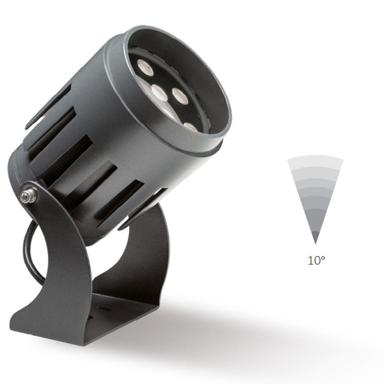 Faro proiettore 25w 4000k ottica 10 grigio per esterno ip65