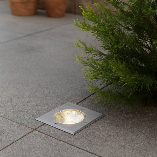 Faretto per esterno quadrato da incasso pavimento led 7w 3000k ip67