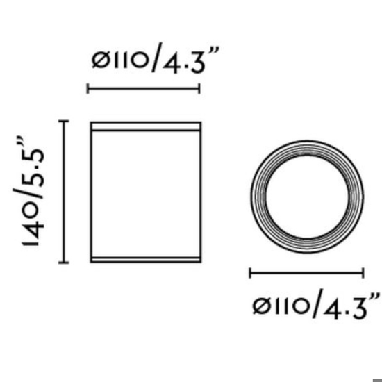 Faretto per esterno da soffitto gu10 220v ip44 cilindro metallo bianco