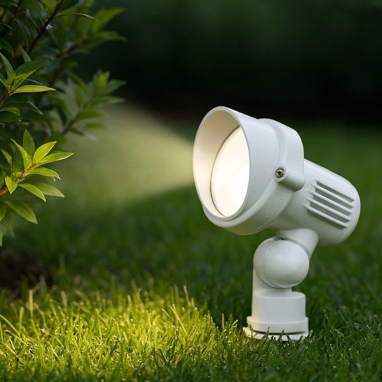 Ideal lux terra pr1 small faretto con picchetto per terreno esterno bianco ip65