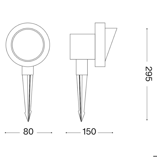Ideal lux terra pr1 small faretto con picchetto per terreno esterno bianco ip65