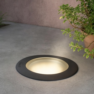 Ideal lux faretto da esterno a incasso nero gravity pt round big