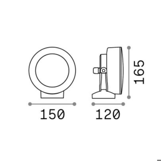 Litio ap1 idea lux faretto impermeabile da esterno ip66 orientabile nero