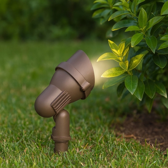 Terra pr1 small ideal lux piccolo faretto con picchetto per giardino marrone ip65