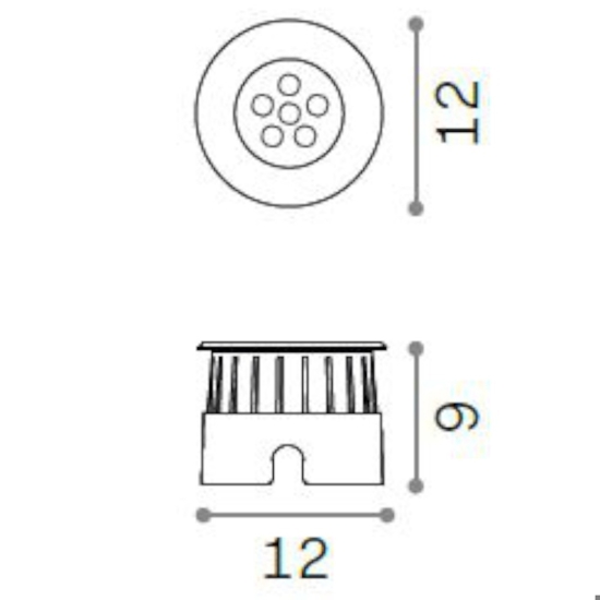 Ideal lux floor pt d12 faretto per esterni da incasso 6w 3000k calpestabile ip67