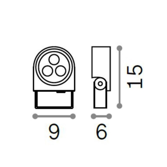 Ulex ideal lux faretto esterno 8,5w 3000k antracite ip65 orientabile