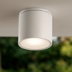Faretto da soffitto per esterno cilindro bianco