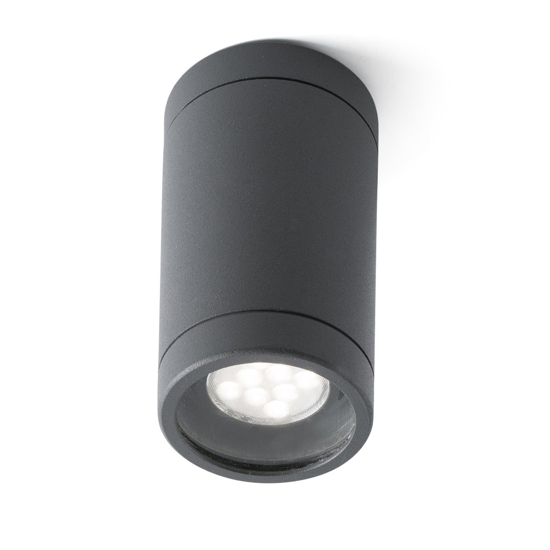 Faretto da soffitto per esterno ip44 cilindro antracite gu10 220v