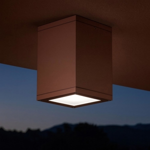 Faretto da soffitto per esterno marrone cubo gea luce