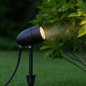 Faretto con picchetto nero da giardino orientabile ip65