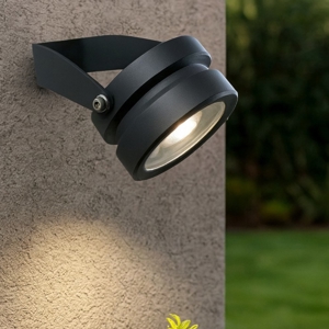 Faretto da esterno 9w 3000k ottica 36 nero con picchetto ip65