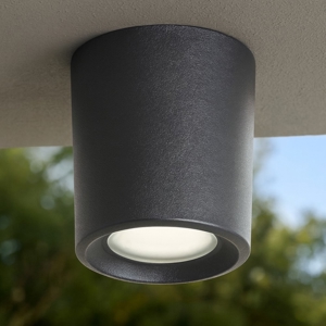 Faretto da esterno a soffitto nero top light pisa