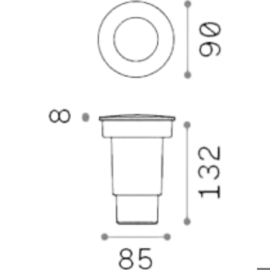 Ideal lux gravity pt round faretto carrabile da esterno nero